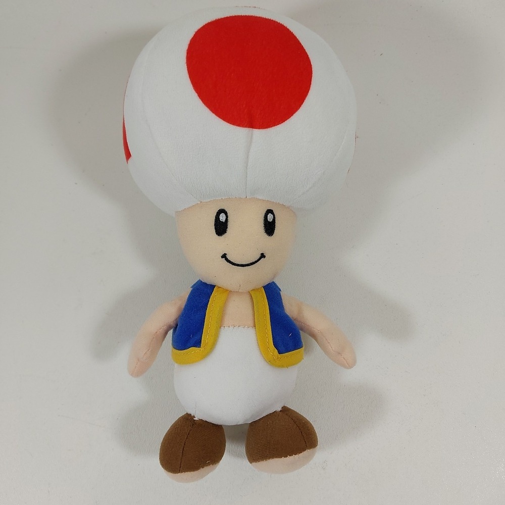 Build a Bear Toad Mushroom Super Mario Bros Nintendo Mini 9in. Stuffed Plush Toy